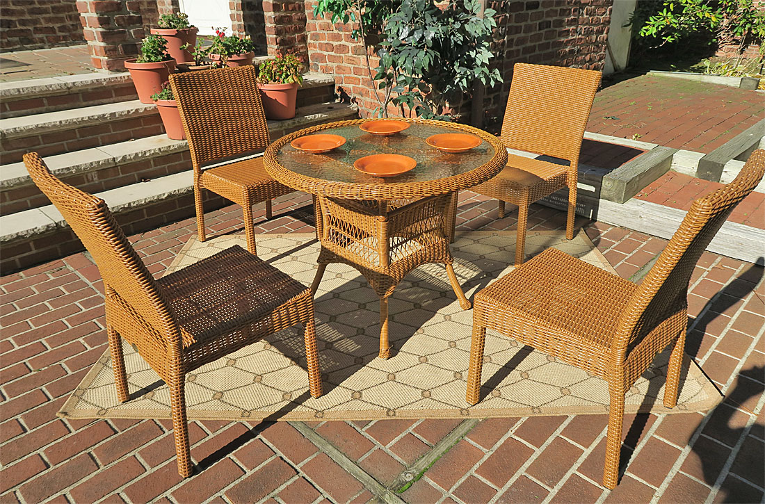 Our Smaller Resin Wicker Patio Dining Sets (Lots of Colors)