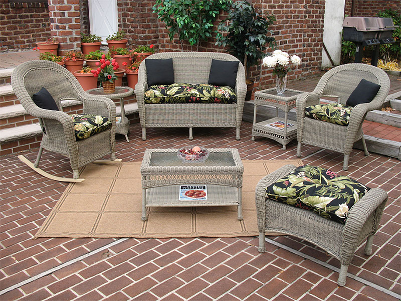 Resin Wicker Patio Furniture, Driftwood Malibu