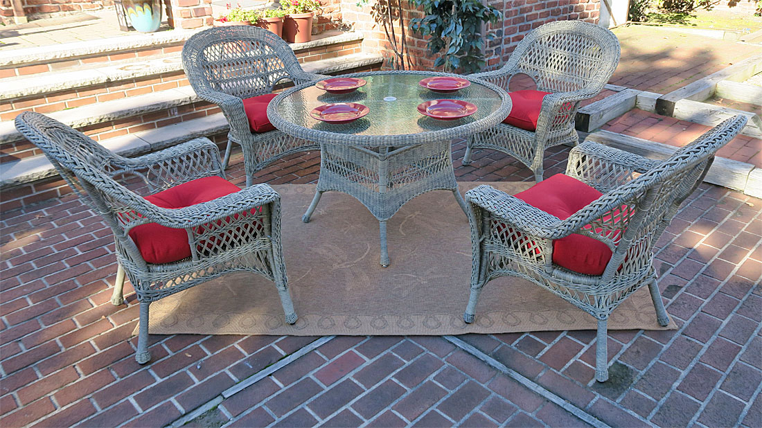 Resin Wicker Patio Dining Sets with Madrid Chairs (2 Colors)