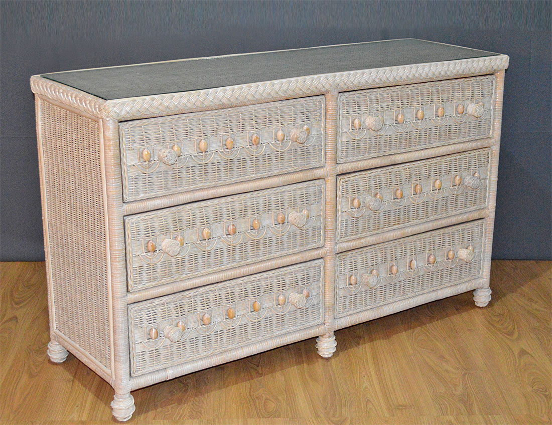 White Wash Victorian Wicker Bedroom Collection