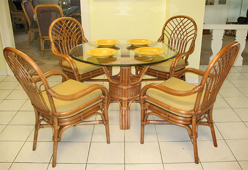 wicker kitchen table set