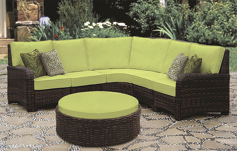 All Weather Resin Wicker Modular Sectional, St Croix in Tobacco
