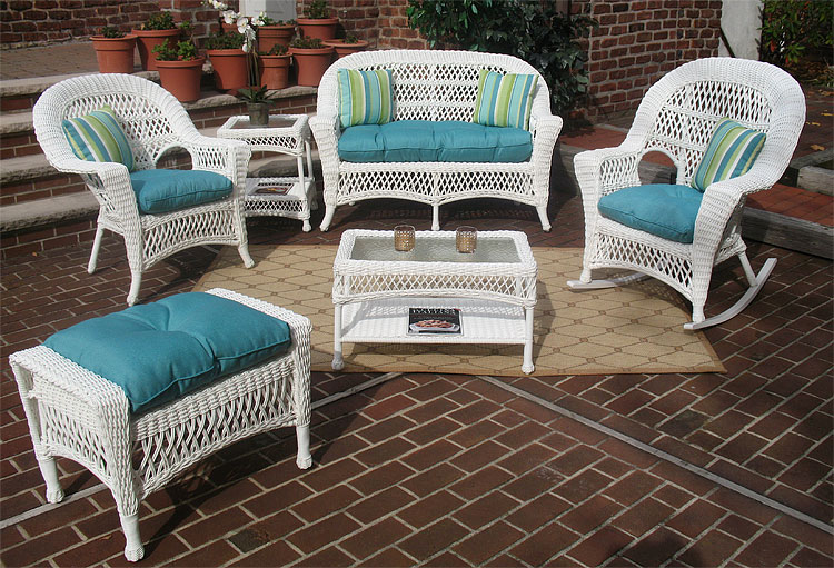 White Madrid Outdoor Wicker Patio Furniture ( Chairs and Rockers have arrived.