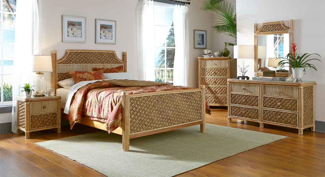 queen bedroom furniture rattan