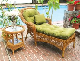 Belair Resin Wicker Chaise Lounge with Seat & Back Cushions