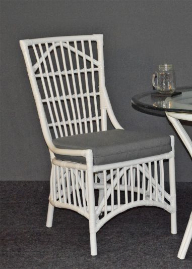 Rattan Dining Chair Armless Dorado Style White (2 frame colors