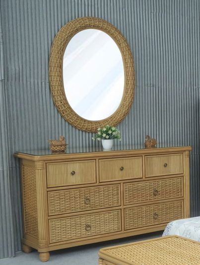 white christmas dresses Lyra 4-Drawer Cane Rattan Dresser main image 1
