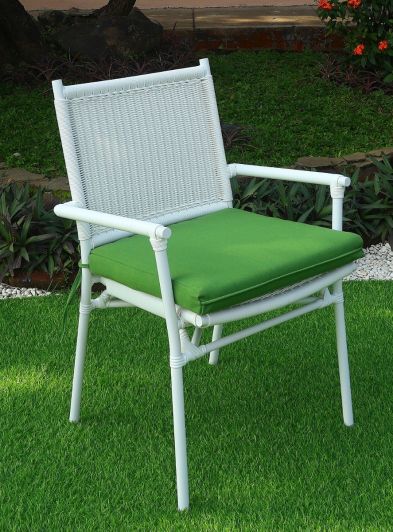 WHITE WITH CELERY GREEN CUSHION WHITE WITH CELERY GREEN CUSHION
