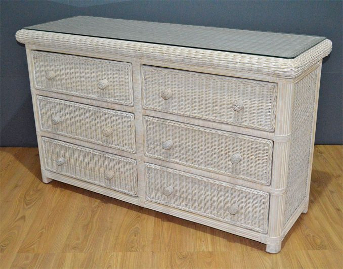 grey wicker dresser Nathan James Andrew and Mina Rattan Bedroom Set Light Oak