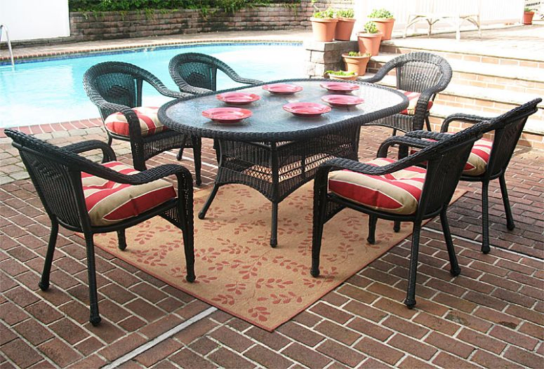 D5点ｾｯﾄ(No:1286079) Resin Wicker Dining Set 72