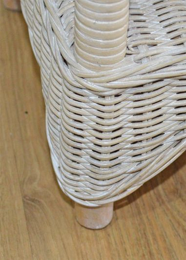 Wicker Plant Stand Square Tiffany Style White