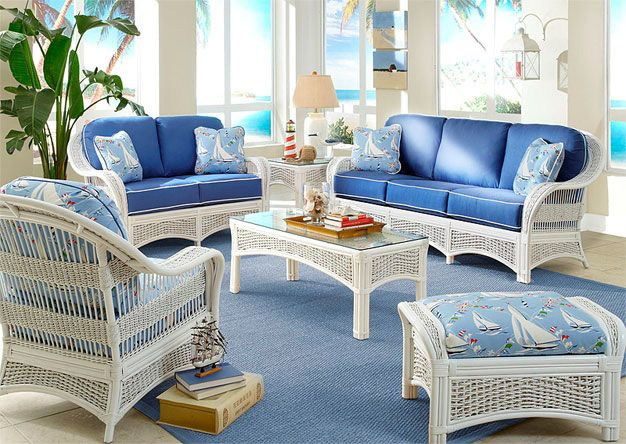 blue rattan dresser Patty Pastel Blue Rattan 6 Drawer Dresser — Furniture City (CA)l main image 1