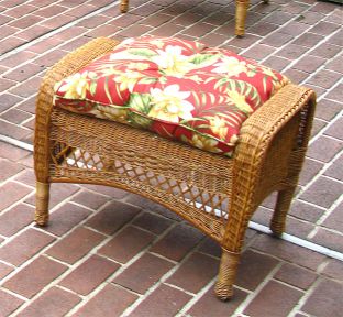 Bel Aire Resin Wicker Ottoman 