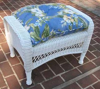 Bel Aire Resin Wicker Ottoman 