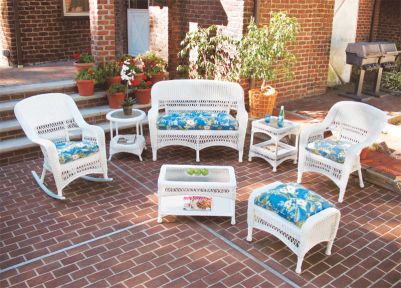 7 Piece Belair Resin Wicker Furniture Set as Shown