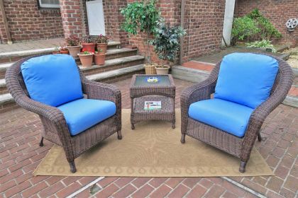 3 Piece Laguna Beach Resin Wicker Chat Set 