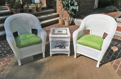 3 Piece Malibu Resin Wicker Chat Set with Square Table
