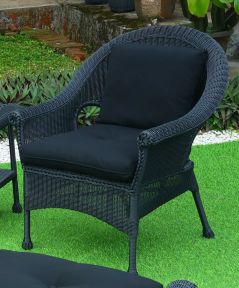 Cape May Resin Wicker Chair w/Seat &amp; Back Cushions,  Premium Indonesian Solid Synthetic Wicker 
