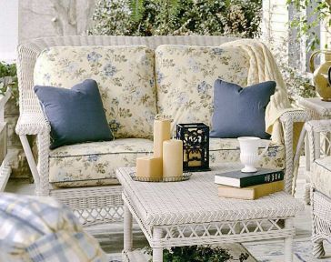  Lancaster Natural Wicker Love Seat High Back