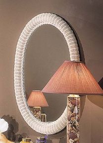 Extra Large Oval Wicker Mirror 39&quot; high