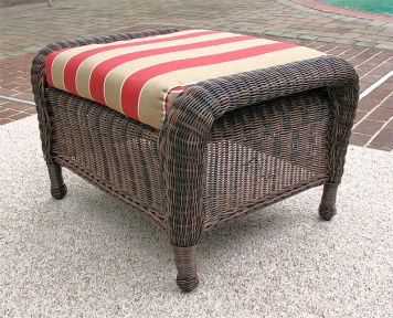 Laguna Beach Resin Wicker Ottoman 