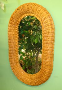 Wicker Mirror, Caramel Oval 19" x 29"