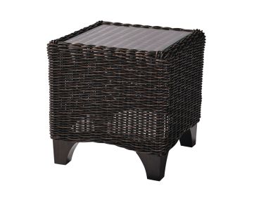 Requisite Synthetic Square Accent Table with Inset Glass Top