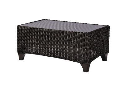 Requisite Synthetic Cocktail Table with Inset Glass Top