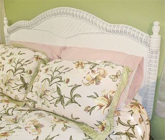 Wicker Headboard White Twin Montego Bay Style