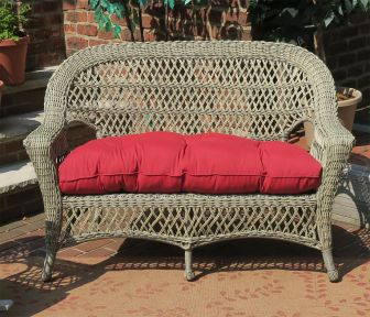 Madrid Resin Wicker Loveseat with Cushion