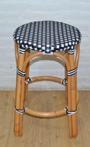 Wicker Counter Stools, Rattan Frames with Easy Clean Resin Wicker Seats, Lila Style Natural-Black/White Top---SPECIAL Pricing