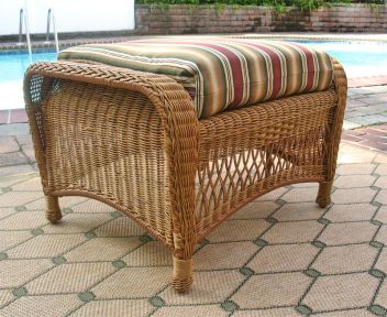 Palm Springs Resin Wicker Ottoman 