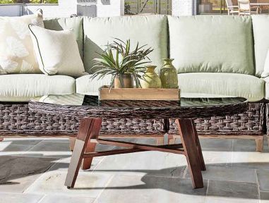 Canyon Lake Resin Wicker Oval Cocktail Table (Not Sold Alone)