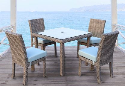 5 Piece St Croix Outdoor Resin Wicker Dining Set