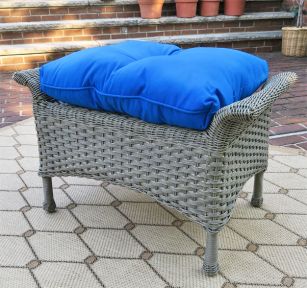 Veranda Resin Wicker Ottoman With Cushion