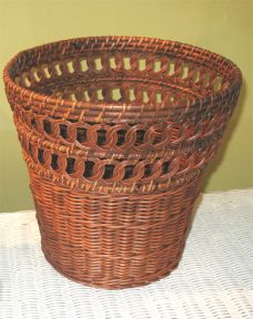 Wicker Waste Basket Circle Round, Tea Wash