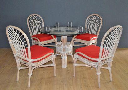 Rattan Dining Sets 42" Round (4-Side Chairs) Savannah 
