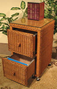Teawash 2 Drawer Wicker File Cabinet