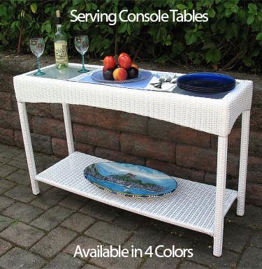 Caribbean Resin Wicker Serving Table