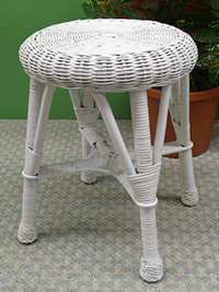 Round Wicker Utility Stool