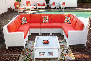 White Caribbean Wicker Patio Furniture Sectional White Caribbean Wicker Patio Furniture Sectional